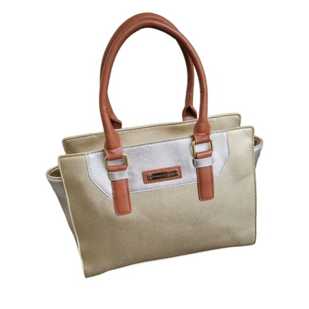 EUC Adrienne Vittadini women's gold & silver handbag, shoulder/crossbod